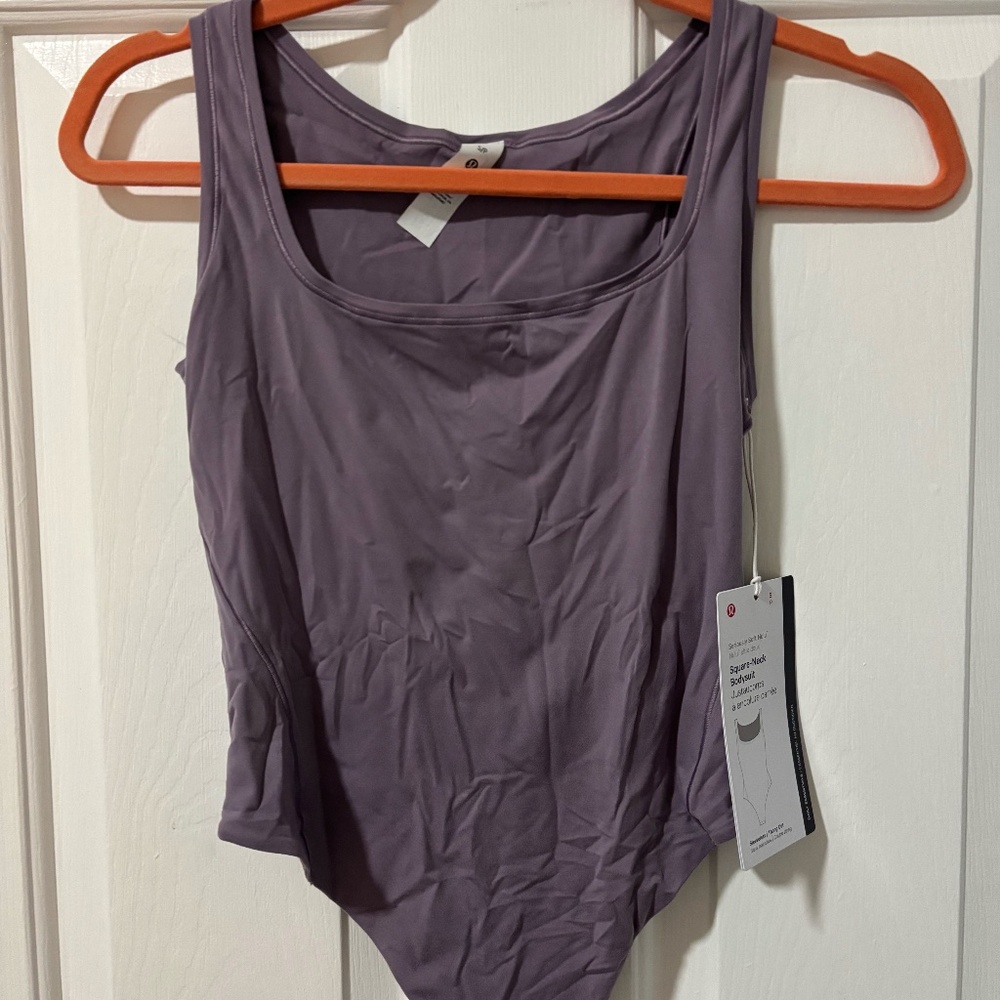 lululemon Square-Neck Bodysuit Purple Ash Small NWT